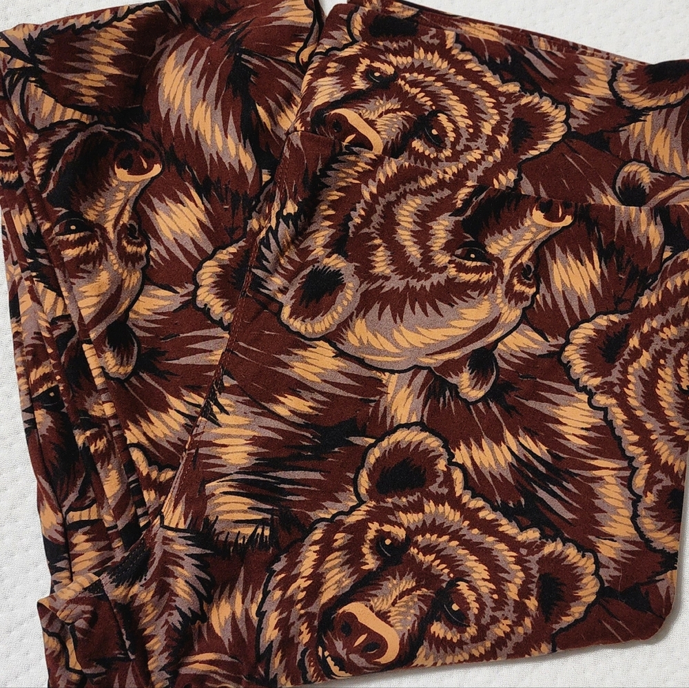 Lularoe TC Leggings grizzly bear print